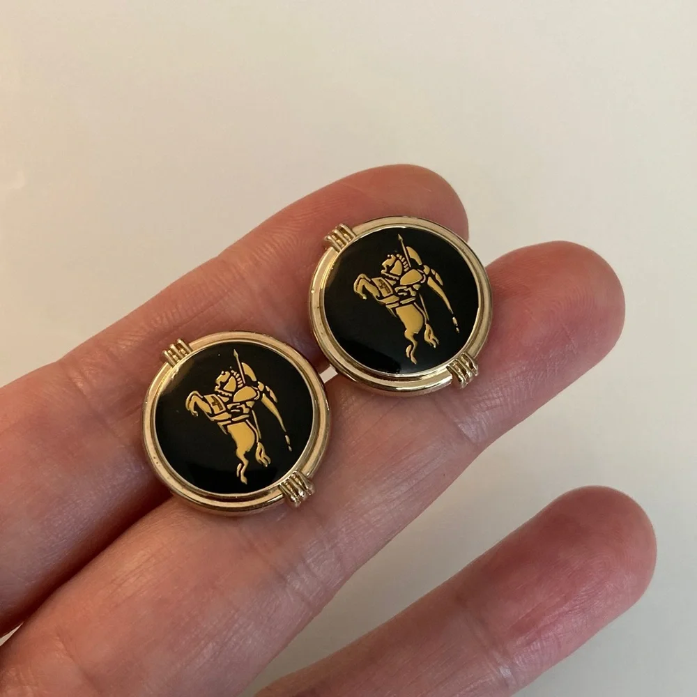 Vintage Burberry Cuff Links + Tie Clip Set - Picture 2 of 7